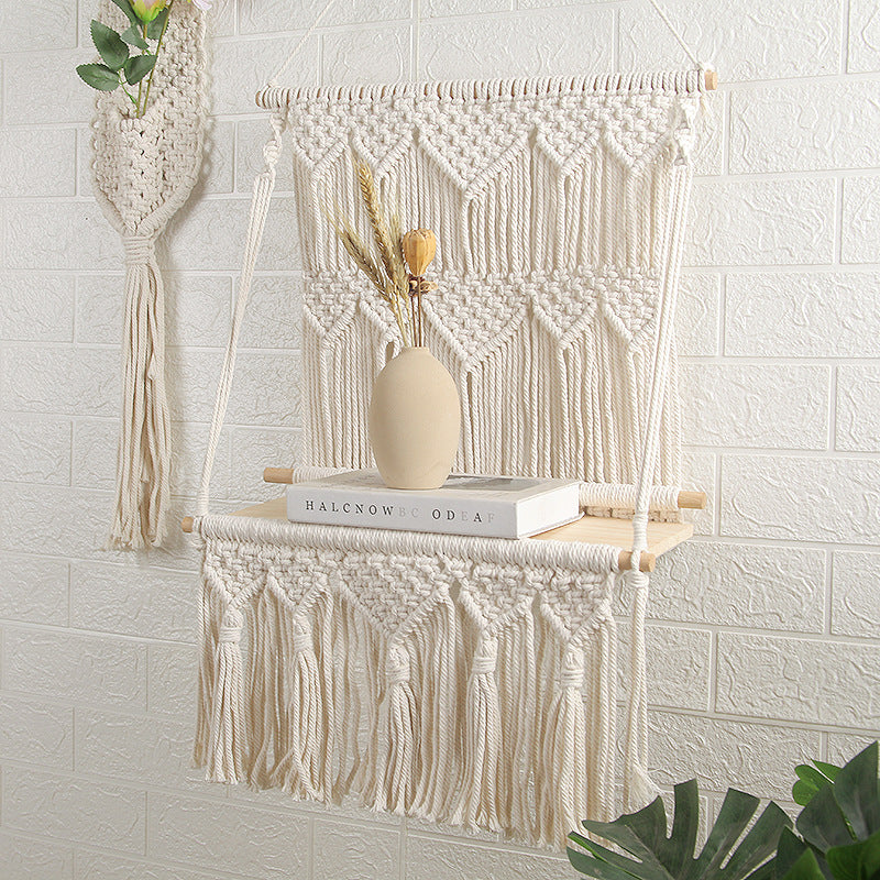 Hand-Woven Tapestry Shelf