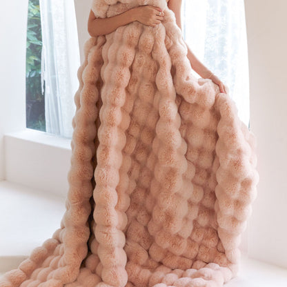 Rabbit Bubble Velvet Thickened Nap Blanket