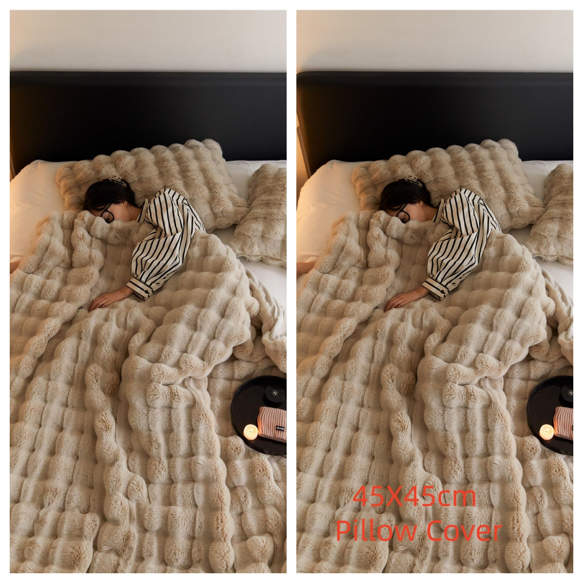 Rabbit Bubble Velvet Thickened Nap Blanket