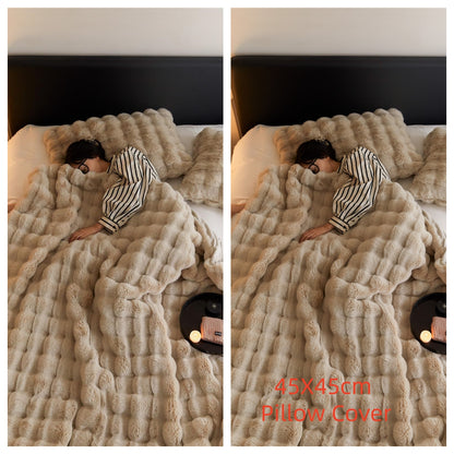 Rabbit Bubble Velvet Thickened Nap Blanket